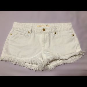 SALE!✨ Michael Kors White Denim Shorts Gold Detail